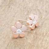 Daisy 0.3ct CZ Rose Gold Stainless Steel Flower Stud Earrings - JGI - Flyclothing LLC