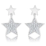 Bianca 0.5ct CZ Rhodium Star Drop Earrings - JGI - Flyclothing LLC