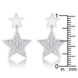 Bianca 0.5ct CZ Rhodium Star Drop Earrings - JGI - Flyclothing LLC