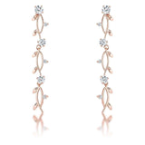 1.1Ct Vine Design Rose Gold Plated Earrings - JGI - Flyclothing LLC