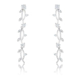 1.1Ct Vine Design Rhodium Earrings - JGI - Flyclothing LLC