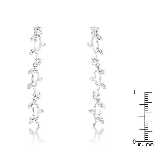 1.1Ct Vine Design Rhodium Earrings - JGI - Flyclothing LLC