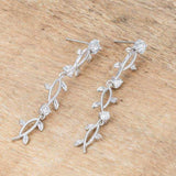 1.1Ct Vine Design Rhodium Earrings - JGI - Flyclothing LLC