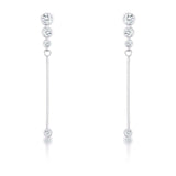 1.2Ct Graduated Rhodium Plated Drop Cubic Zirconia Earrings. - JGI - Flyclothing LLC