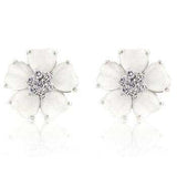 White Flower Nouveau Earrings - JGI - Flyclothing LLC