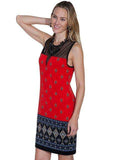 Scully RED TANK DRESS W/MESH INSET - Scully Leather - Flyclothing LLC