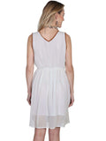 Scully IVORY V-NECK DRESS W/EMB BODICE/HEMLINE - Scully Leather - Flyclothing LLC