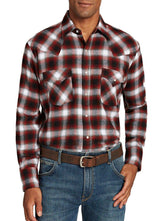 Ely Cattleman Men's Long Sleeve Flannel Plaid Western Snap Shirt - Ely Cattleman - Flyclothing LLC