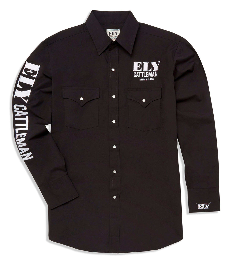 Men's Ely Cattleman Long Sleeve Western Snap Rodeo Shirt - Ely Cattleman - Flyclothing LLC