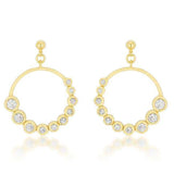 Golden Graduated Cubic Zirconia Circle Earrings - JGI - Flyclothing LLC