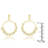 Golden Graduated Cubic Zirconia Circle Earrings - JGI - Flyclothing LLC