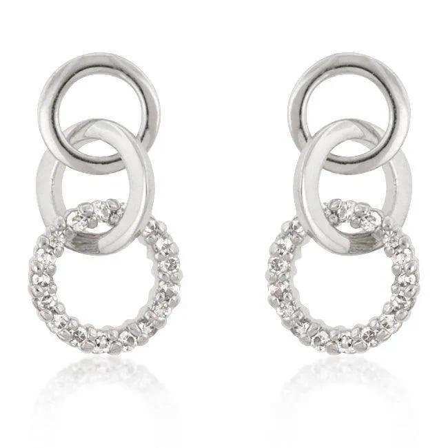 Rhodium Plated Finish Triplet Hooplet Earrings - JGI - Flyclothing LLC