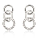 Rhodium Plated Finish Triplet Hooplet Earrings - JGI - Flyclothing LLC
