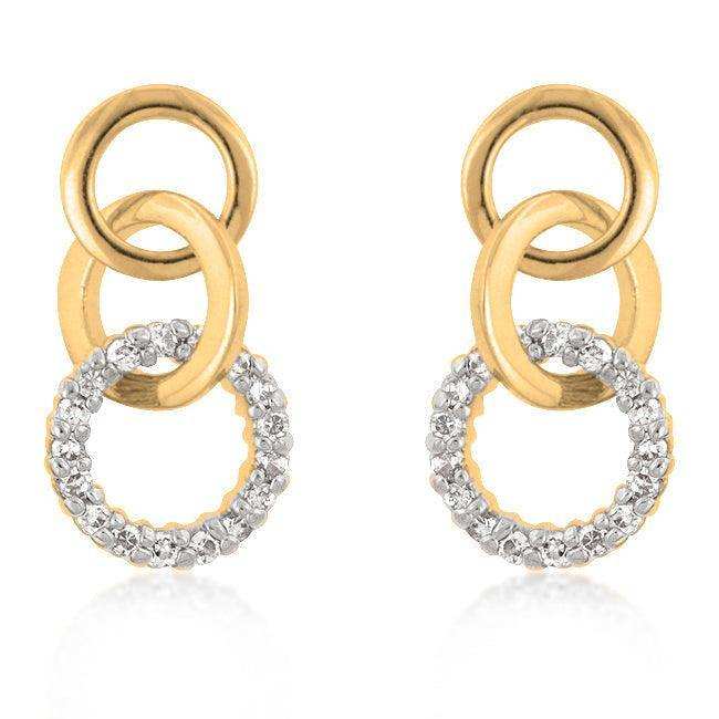 Goldtone Finish Triplet Hooplet Earrings - JGI - Flyclothing LLC
