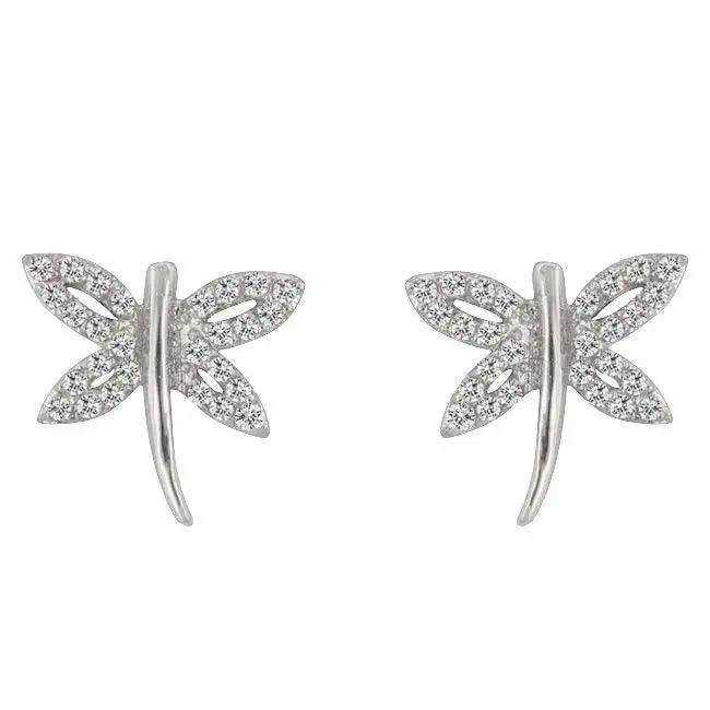 Cubic Zirconia Dragonfly Earrings - JGI - Flyclothing LLC