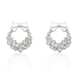 Holiday Wreath Clear Crystal Earrings - JGI - Flyclothing LLC