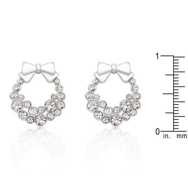 Holiday Wreath Clear Crystal Earrings - JGI - Flyclothing LLC