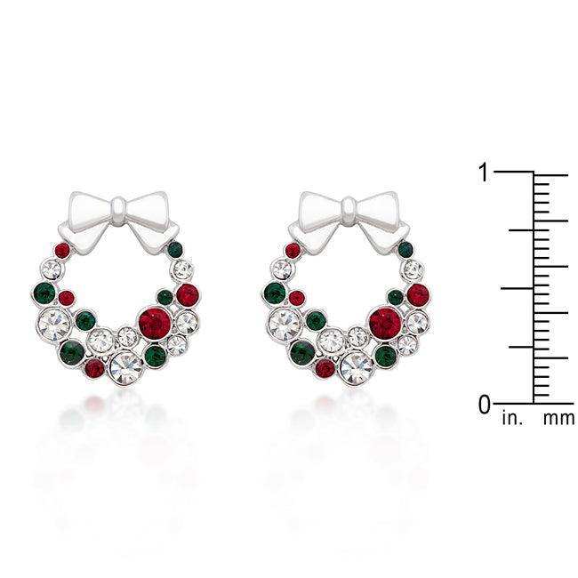 Holiday Wreath Colored Crystal Earrings - JGI - Flyclothing LLC