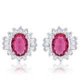 Chrisalee 3.3ct Ruby CZ Rhodium Classic Stud Earrings - JGI - Flyclothing LLC