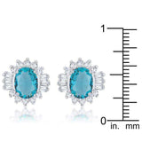 Chrisalee 3.3ct Aqua CZ Rhodium Classic Stud Earrings - JGI - Flyclothing LLC