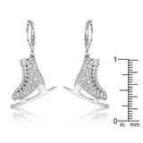 Delicate .85Ct Rhodium Plated Ice Skate Earrings - JGI - Flyclothing LLC