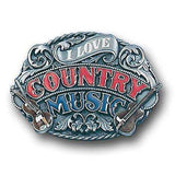 I Love Country Music Enameled Belt Buckle - Siskiyou Buckle - Flyclothing LLC