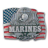 Marines Enameled Belt Buckle - Siskiyou Buckle - Flyclothing LLC