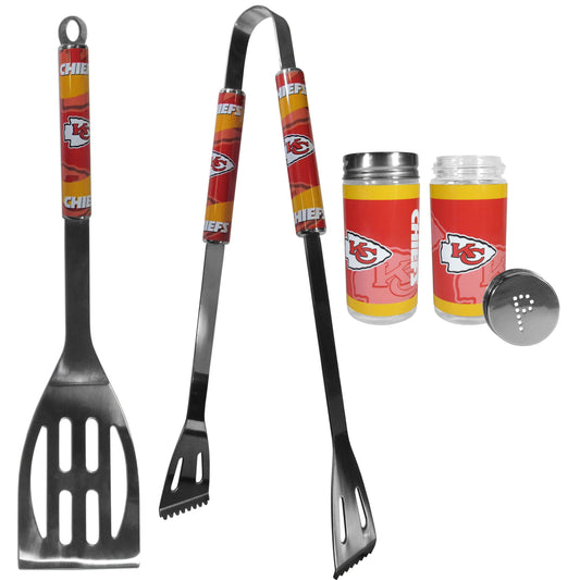 Kansas City Chiefs 2pc BBQ Set with Tailgate Salt & Pepper Shakers - Flyclothing LLC