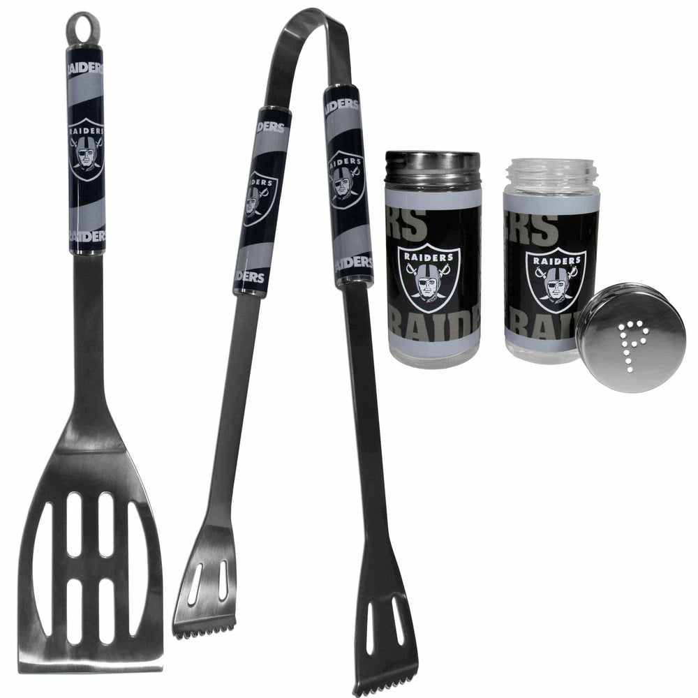 Las Vegas Raiders 2pc BBQ Set with Tailgate Salt & Pepper Shakers - Siskiyou Buckle - Flyclothing LLC