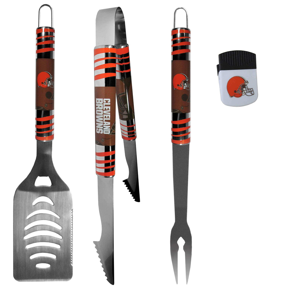 Cleveland Browns 3 pc BBQ Set and Chip Clip - Siskiyou Buckle - Flyclothing LLC