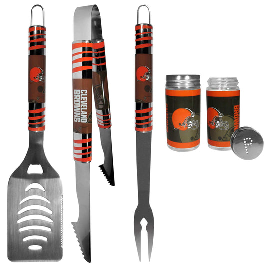 Cleveland Browns 3 pc Tailgater BBQ Set and Salt and Pepper Shaker Set - Siskiyou Buckle - Flyclothing LLC