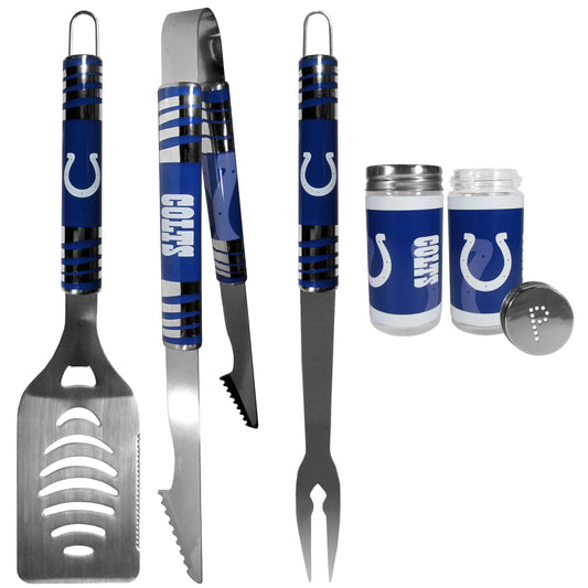 Indianapolis Colts 3 pc Tailgater BBQ Set and Salt and Pepper Shaker Set - Flyclothing LLC