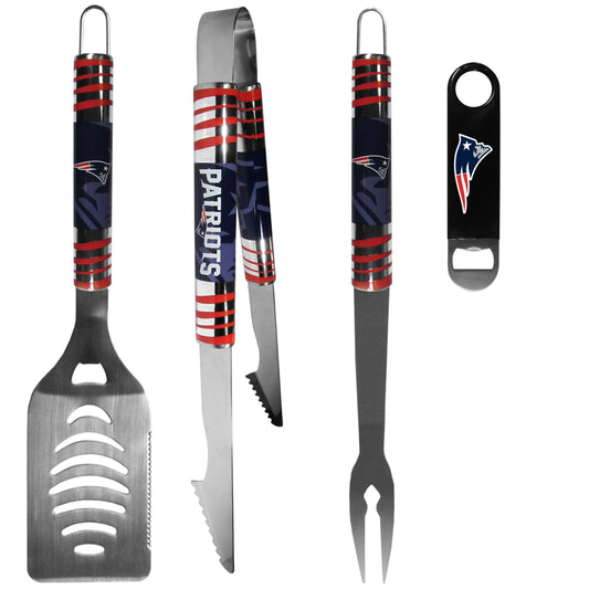 New England Patriots 3 pc BBQ Set and Bottle Opener - Flyclothing LLC