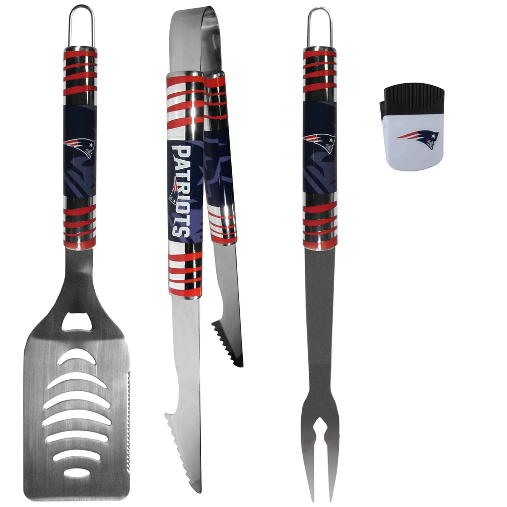 New England Patriots 3 pc BBQ Set and Chip Clip - Siskiyou Buckle - Flyclothing LLC