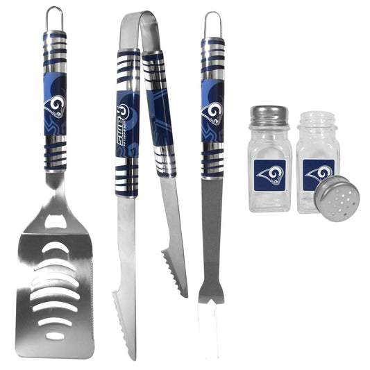 Los Angeles Rams 3 pc Tailgater BBQ Set and Salt and Pepper Shakers - Flyclothing LLC