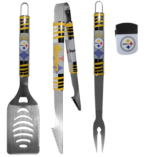 Pittsburgh Steelers 3 pc BBQ Set and Chip Clip - Flyclothing LLC