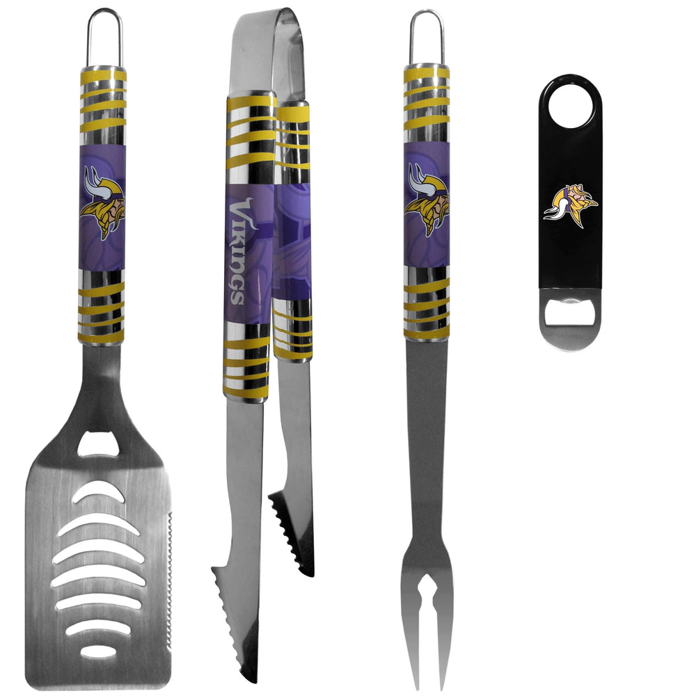 Minnesota Vikings 3 pc BBQ Set and Bottle Opener - Siskiyou Buckle - Flyclothing LLC