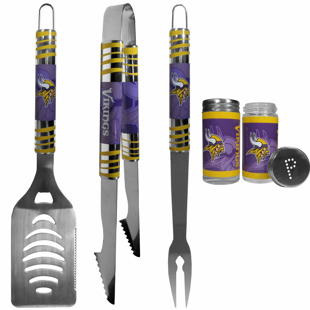 Minnesota Vikings 3 pc Tailgater BBQ Set and Salt and Pepper Shaker Set - Siskiyou Buckle - Flyclothing LLC