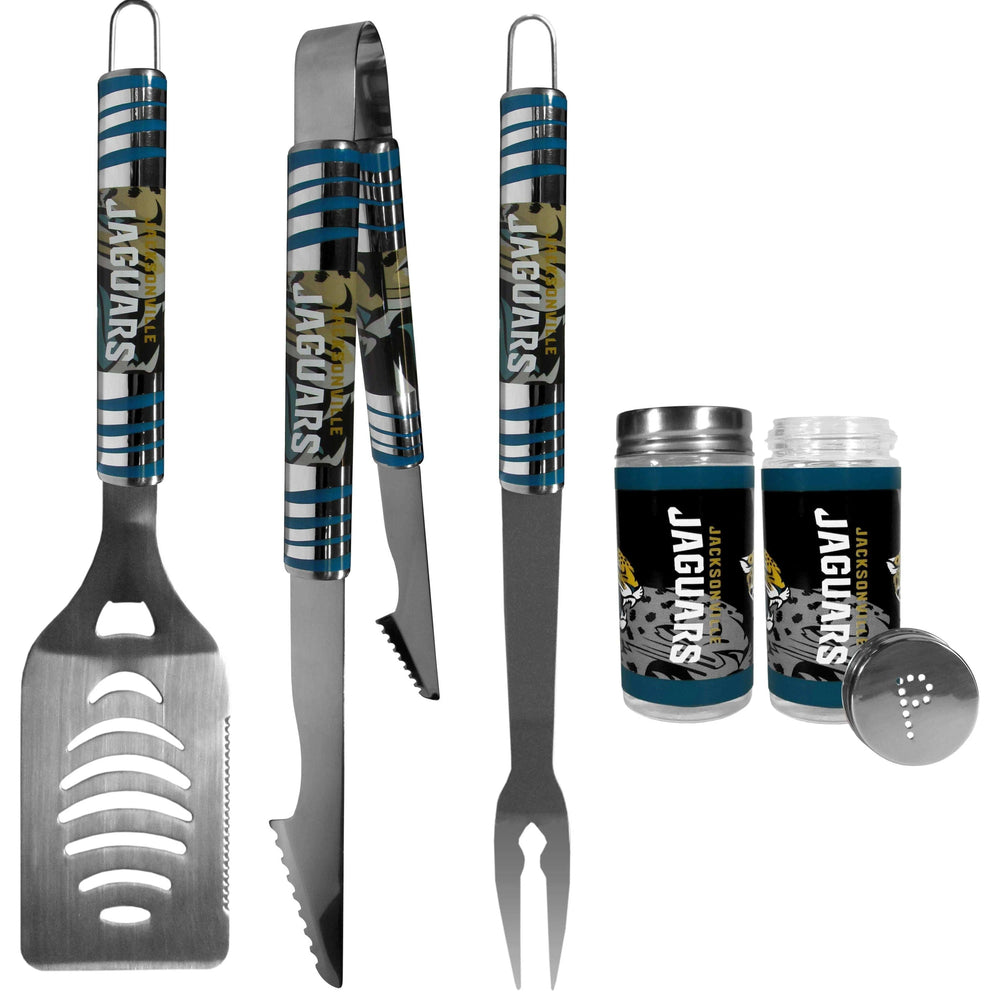 Jacksonville Jaguars 3 pc Tailgater BBQ Set and Salt and Pepper Shaker Set - Siskiyou Buckle - Flyclothing LLC