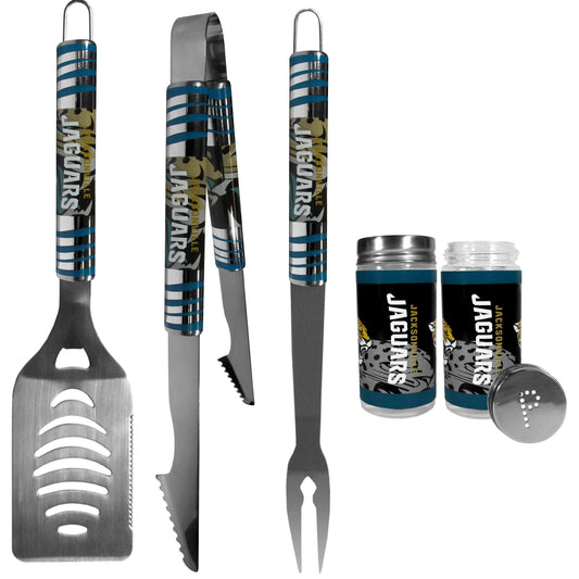 Jacksonville Jaguars 3 pc Tailgater BBQ Set and Salt and Pepper Shaker Set - Siskiyou Buckle - Flyclothing LLC