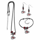 Kansas City Chiefs Euro Bead Jewelry 3 piece Set - Kansas City Chiefs - Flyclothing LLC