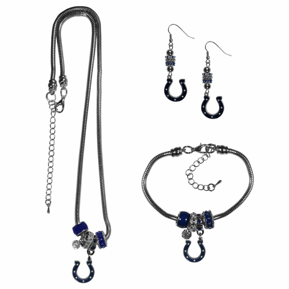 Indianapolis Colts Euro Bead Jewelry 3 piece Set - Siskiyou Buckle - Flyclothing LLC