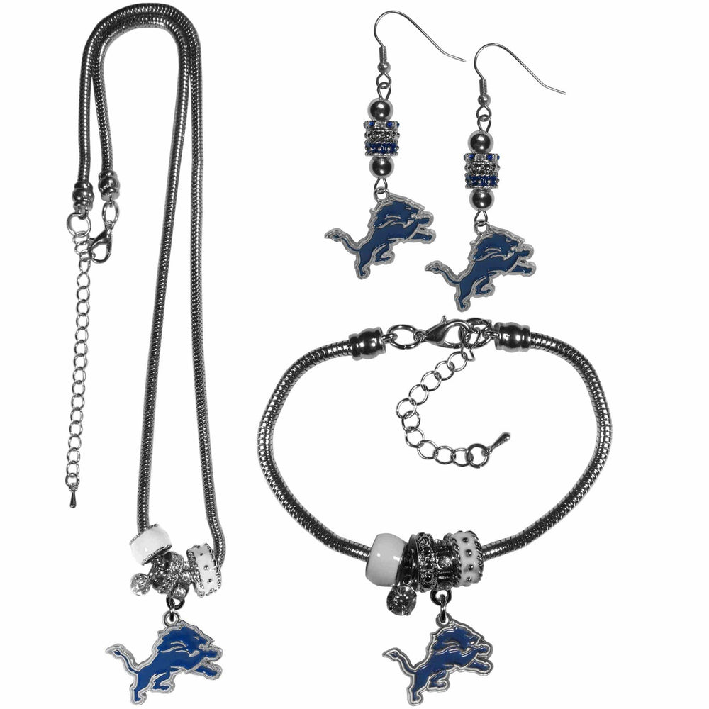 Detroit Lions Euro Bead Jewelry 3 piece Set - Siskiyou Buckle - Flyclothing LLC