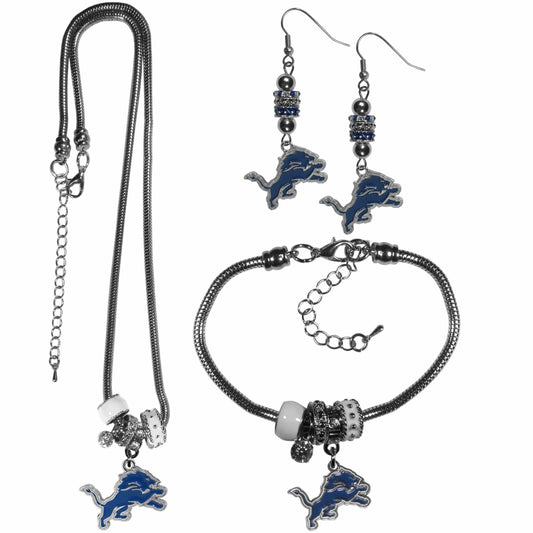 Detroit Lions Euro Bead Jewelry 3 piece Set - Siskiyou Buckle - Flyclothing LLC
