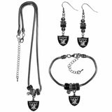Las Vegas Raiders Euro Bead Jewelry 3 piece Set - Siskiyou Buckle - Flyclothing LLC