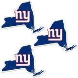 New York Giants Home State Decal, 3pk - Siskiyou Buckle - Flyclothing LLC