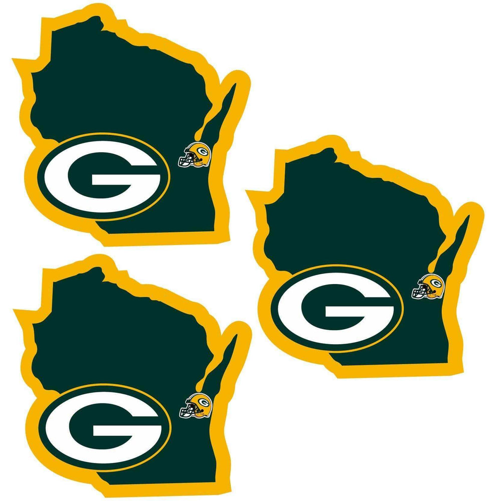 Green Bay Packers Home State Decal, 3pk - Siskiyou Buckle - Flyclothing LLC