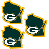 Green Bay Packers Home State Decal, 3pk - Siskiyou Buckle - Flyclothing LLC