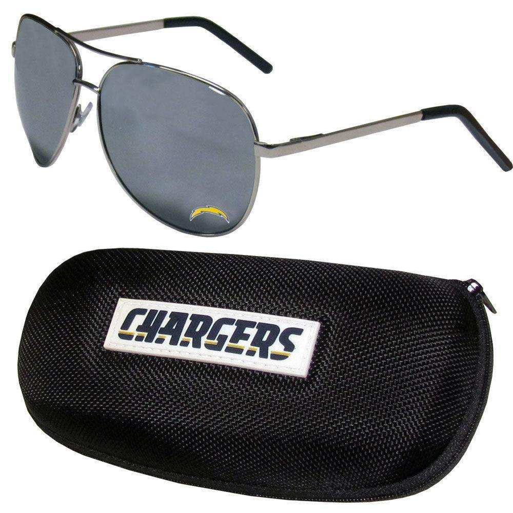 Los Angeles Chargers Aviator Sunglasses and Zippered Carrying Case - Siskiyou Buckle - Flyclothing LLC