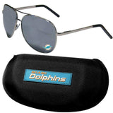 Miami Dolphins Aviator Sunglasses and Zippered Carrying Case - Siskiyou Buckle - Flyclothing LLC